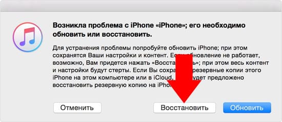 Восстановление образа и сброс настроек iCloud